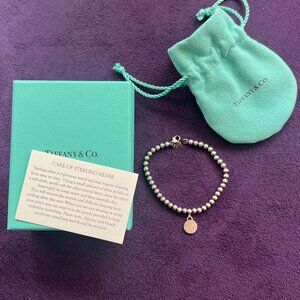 7" Tiffany & Co Silver Bracelet w/ 4mm beads